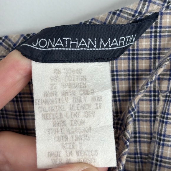VTG 90s JONATHAN MARTIN Plaid Mini Dress Preppy Academia Retro Office Siren Y2K - Picture 5 of 9